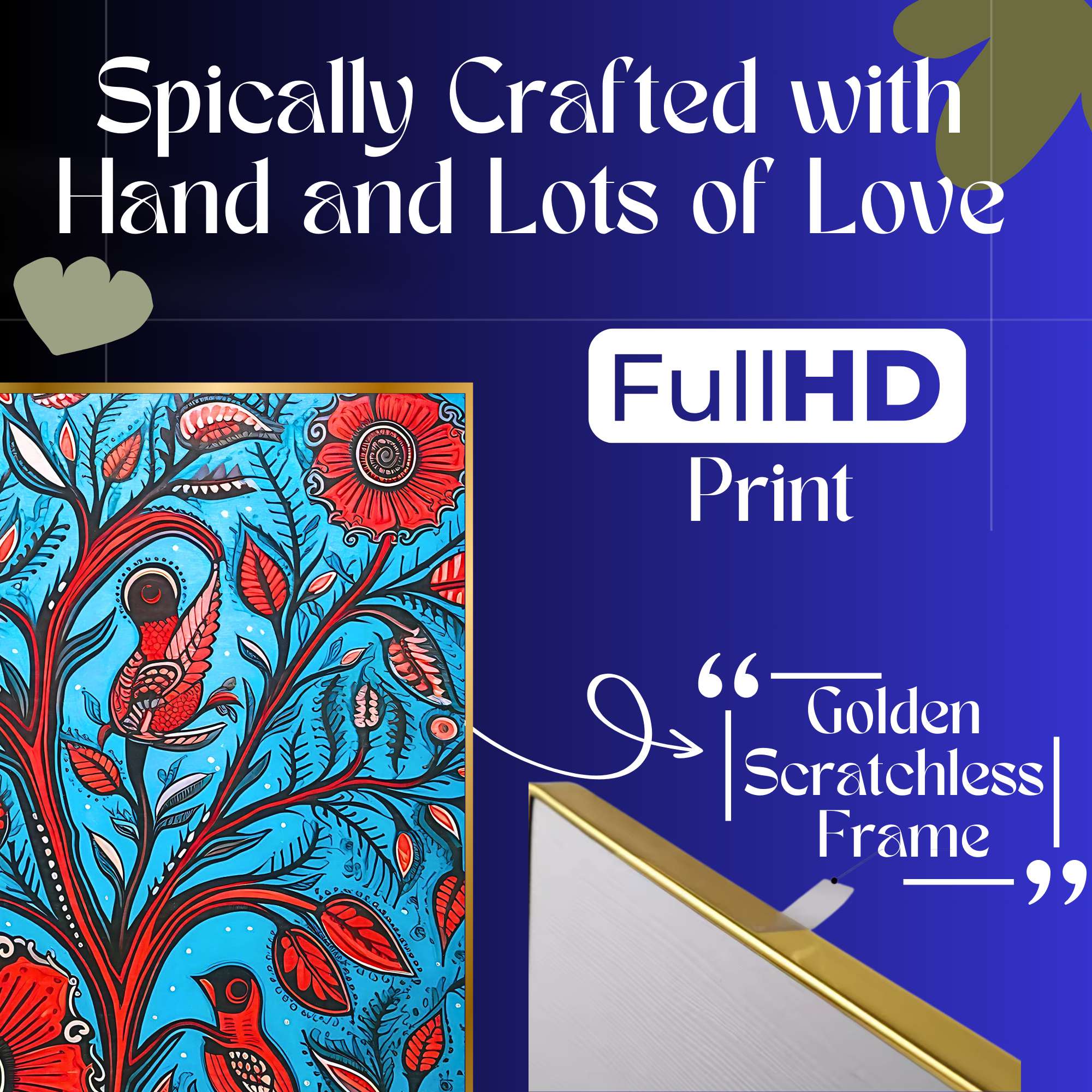 Set of Four Wall Paintings for Wall Dacoration Golden Framed Wall Paintings for Living Room & Bedroom Wall Art for Home Decoration & Office Wall Décor (13x10 inch CH-GD4-9) - Image 3